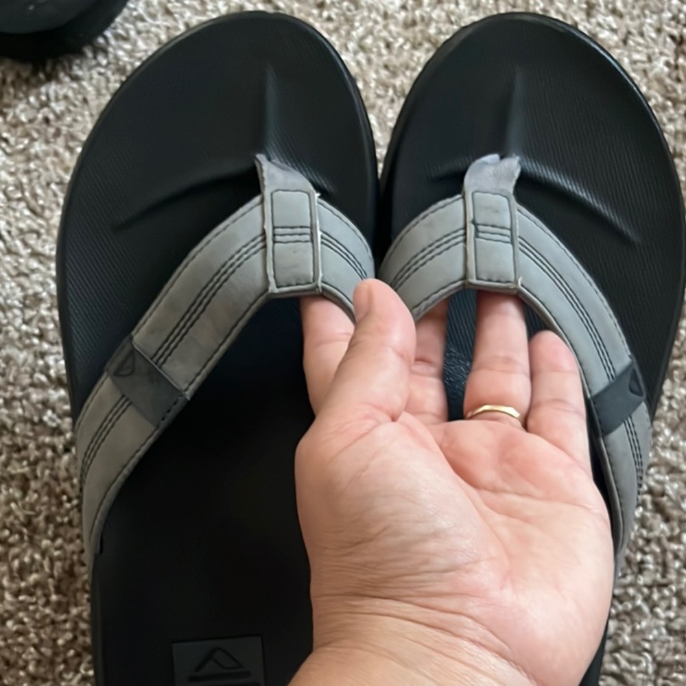 Reef Black and Gray Sport Sandals with Adjustable Straps